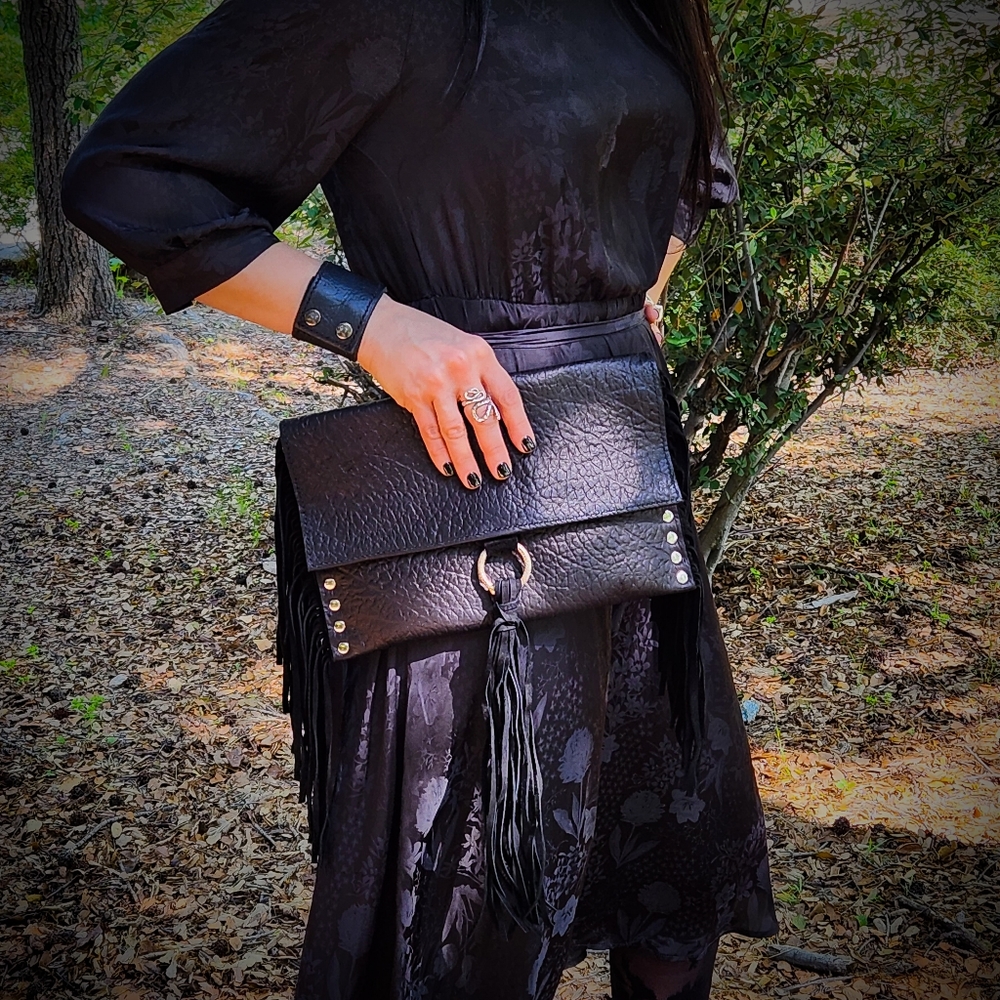 Leather Fringe Bag